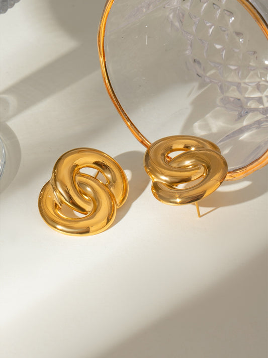 18K Gold-Plated Stainless Steel Knotted Earrings