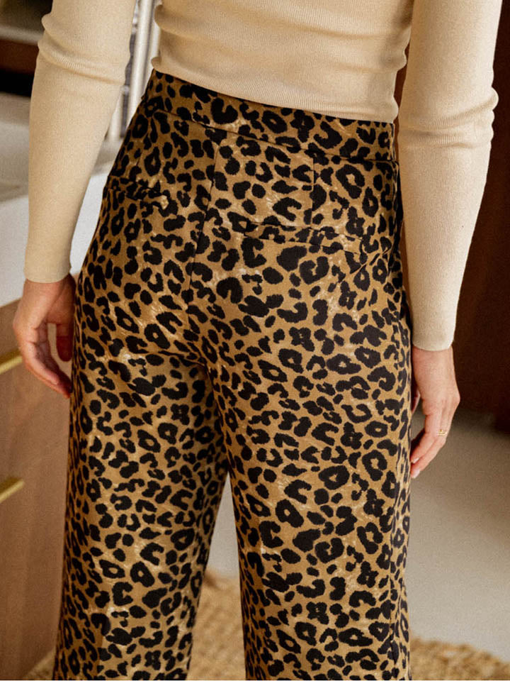 Leopard Wide Leg Pants