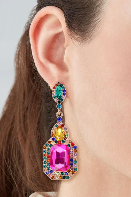 Alloy Rhinestone Dangle Earrings